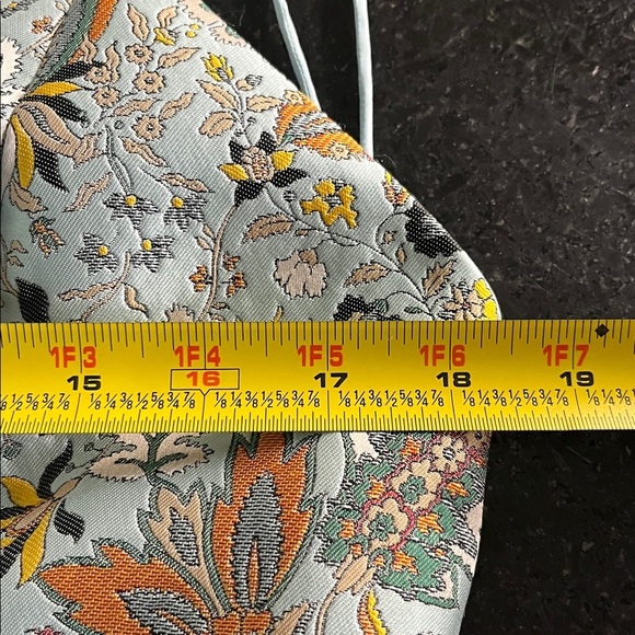 Alice & Olivia Tayla Jacquard Floral Mini Dress Blue Structured NWT Sz 12 - Picture 6 of 14